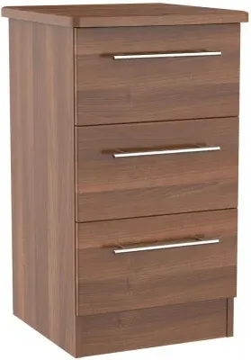 Sherwood 3 Drawer Bedside Cabinet - Noche Walnut image