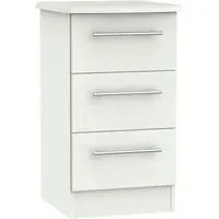 Sherwood 3 Drawer Bedside Cabinet - Porcelain Matt