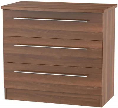 Sherwood 3 Drawer Chest - Walnut