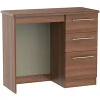 Sherwood 3 Drawer Single Dressing Table - Walnut Effect