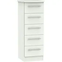 Sherwood 5 Drawer Narrow Chest - Porcelain Matt
