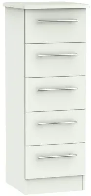 Sherwood 5 Drawer Narrow Chest - Porcelain Matt image