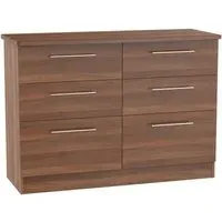 Sherwood 6 Drawer Midi Chest - Walnut