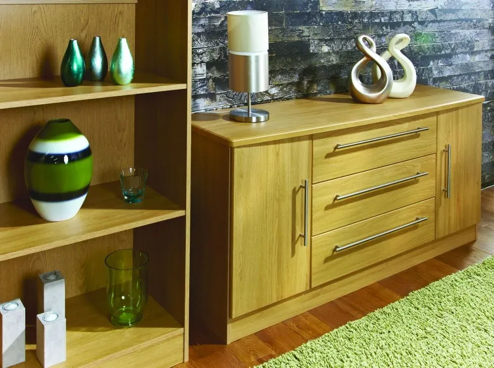 Sherwood Wide Sideboard with Storage - Oak