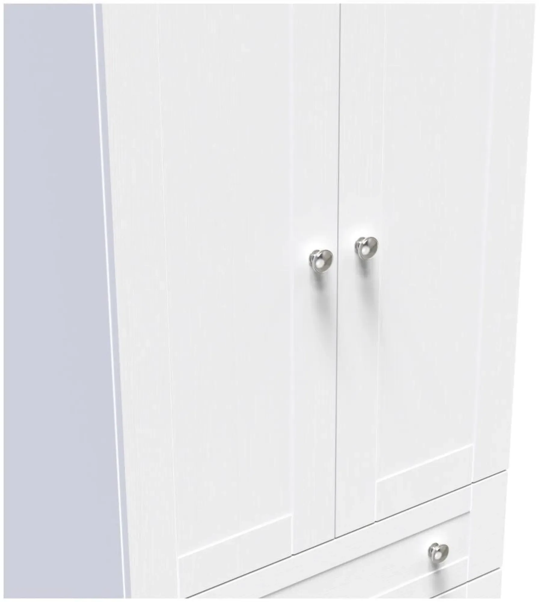 Sussex 2 Door 2 Drawer Double Wardrobe - White, Oak