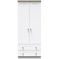 Sussex 2 Door 2 Drawer Double Wardrobe - White, Oak