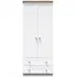Sussex 2 Door 2 Drawer Double Wardrobe - White, Oak