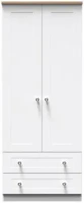 Sussex 2 Door 2 Drawer Double Wardrobe - White, Oak image