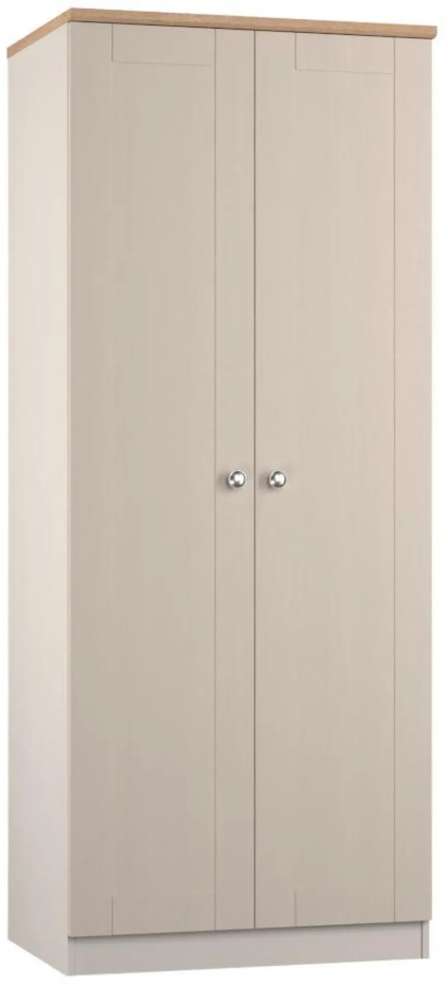 Sussex 2 Door Tall Wardrobe - Cashmere, Oak