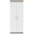 Sussex 2 Door Tall Wardrobe - White, Oak Effect