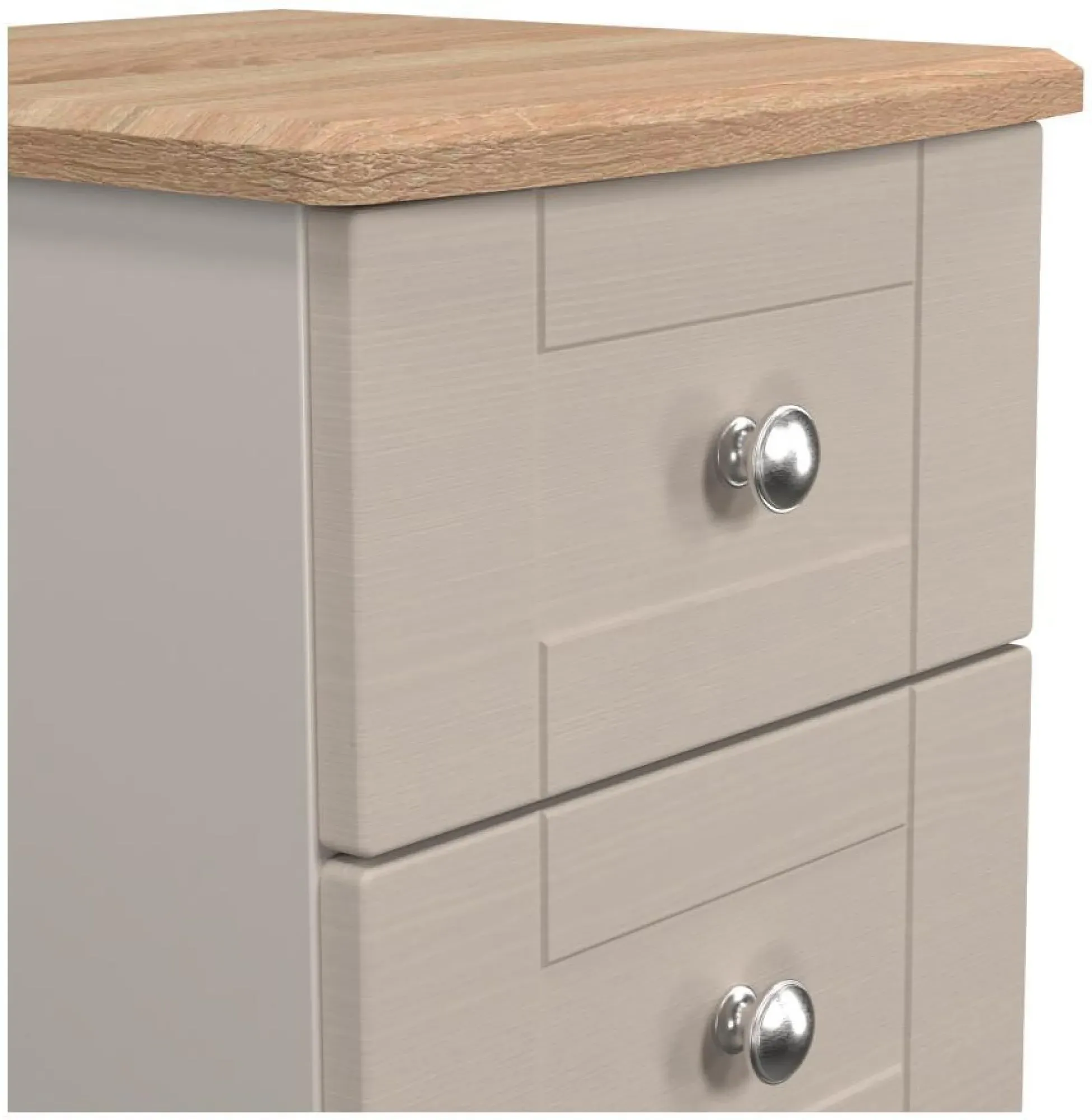 Sussex 2 Drawer Bedside Cabinet - Cashmere, Oak