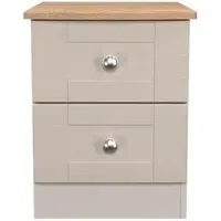 Sussex 2 Drawer Bedside Cabinet - Cashmere, Oak