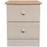Sussex 2 Drawer Bedside Cabinet - Cashmere, Oak