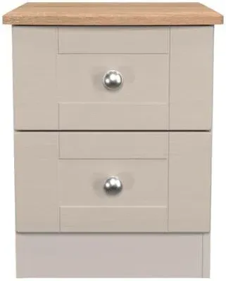 Sussex 2 Drawer Bedside Cabinet - Cashmere, Oak