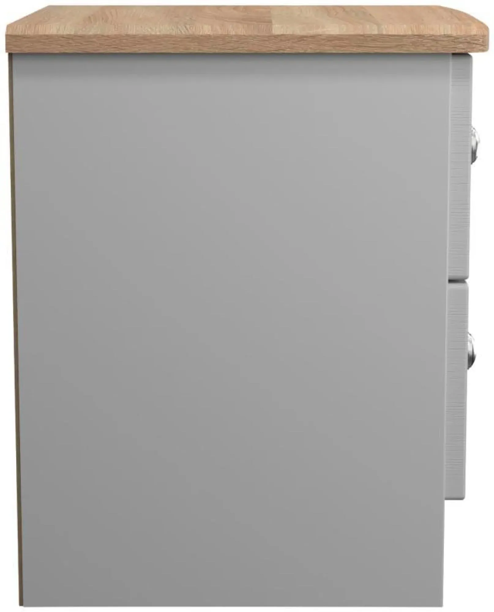Sussex 2 Drawer Bedside Cabinet - Grey, Oak