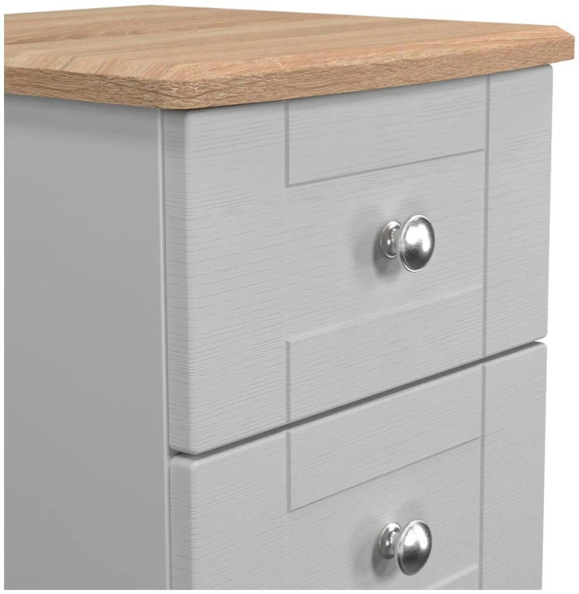 Sussex 2 Drawer Bedside Cabinet - Grey, Oak