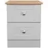 Sussex 2 Drawer Bedside Cabinet - Grey, Oak
