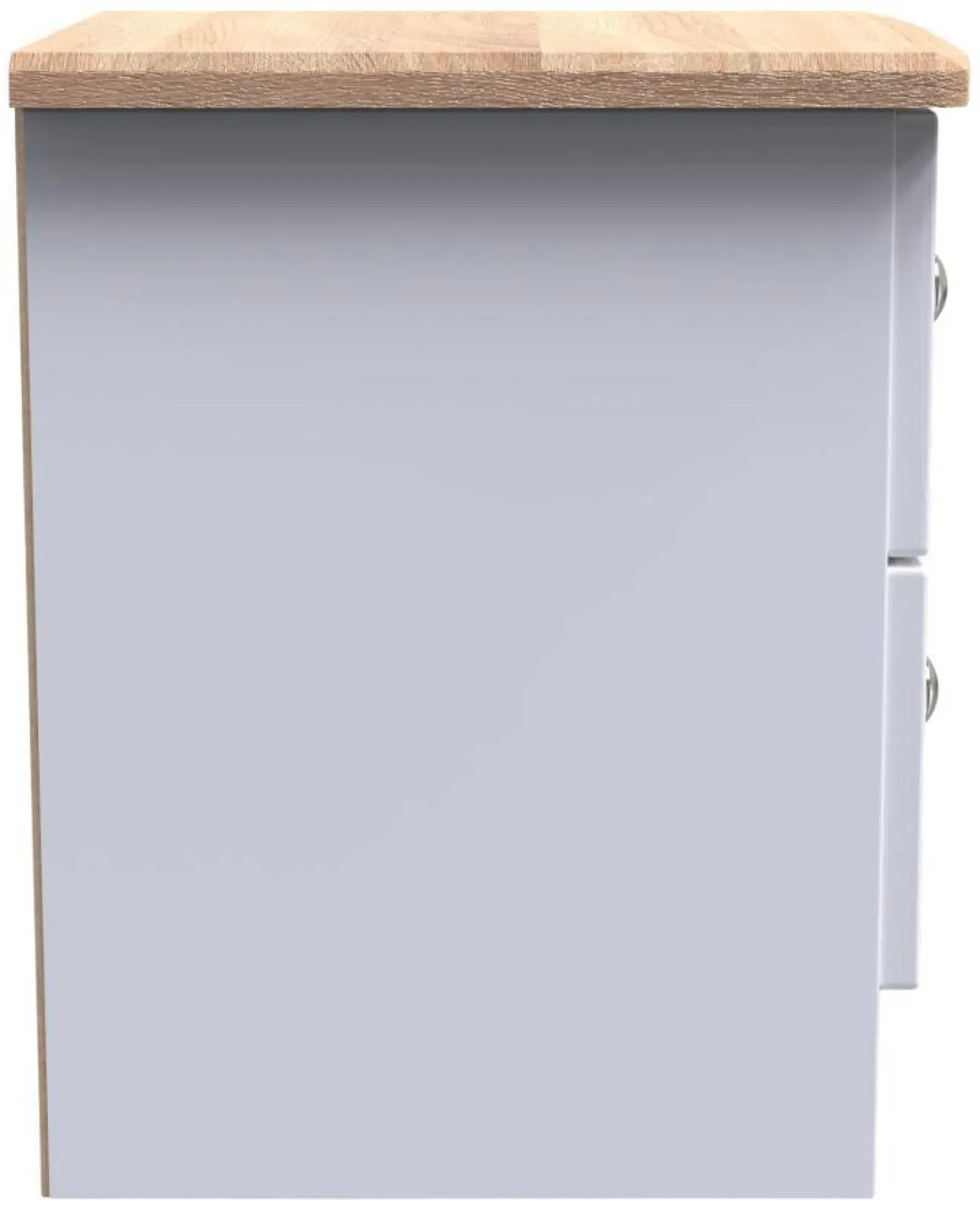 Sussex 2 Drawer Bedside Cabinet - White, Oak