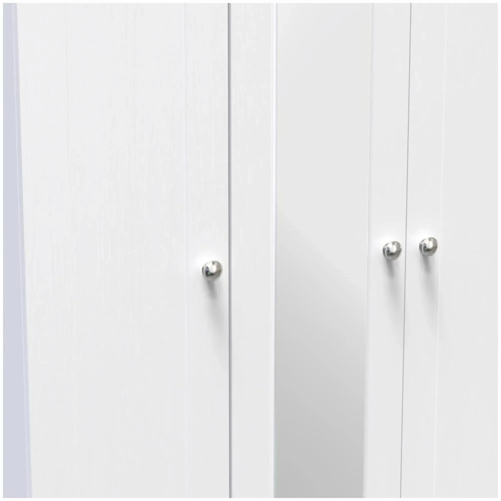 Sussex 3 Door Tall Triple Wardrobe with Mirror - White, Oak