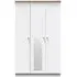 Sussex 3 Door Tall Triple Wardrobe with Mirror - White, Oak