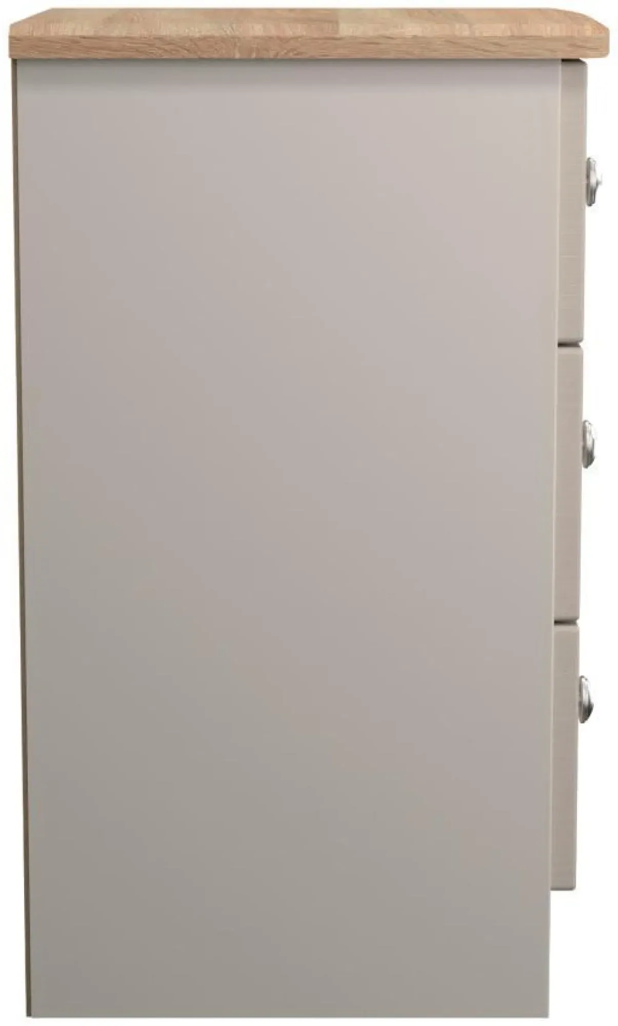 Sussex 3 Drawer Bedside Cabinet - Cashmere, Oak