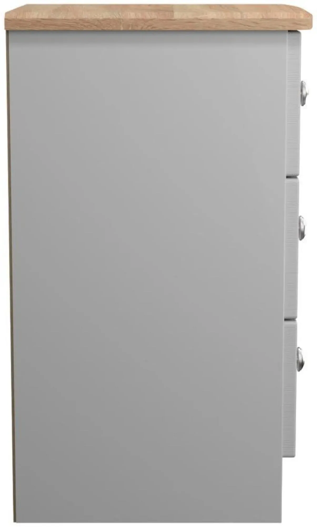 Sussex 3 Drawer Bedside Cabinet - Grey, Oak