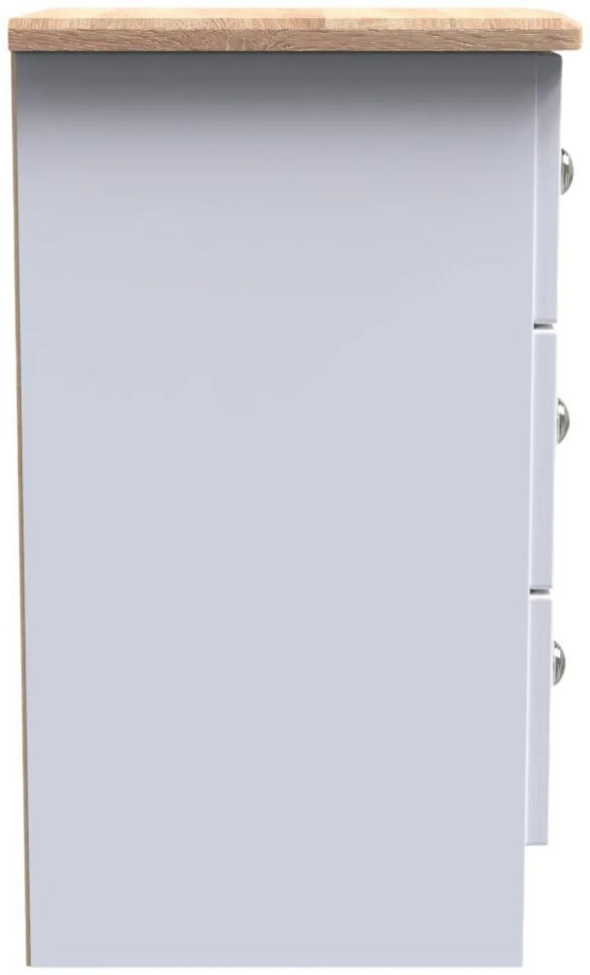 Sussex 3 Drawer Bedside Cabinet - White, Oak Effect