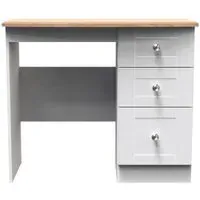 Sussex 3 Drawer Single Dressing Table - White, Oak