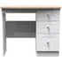 Sussex 3 Drawer Single Dressing Table - White, Oak