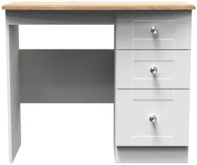 Sussex 3 Drawer Single Dressing Table - White, Oak