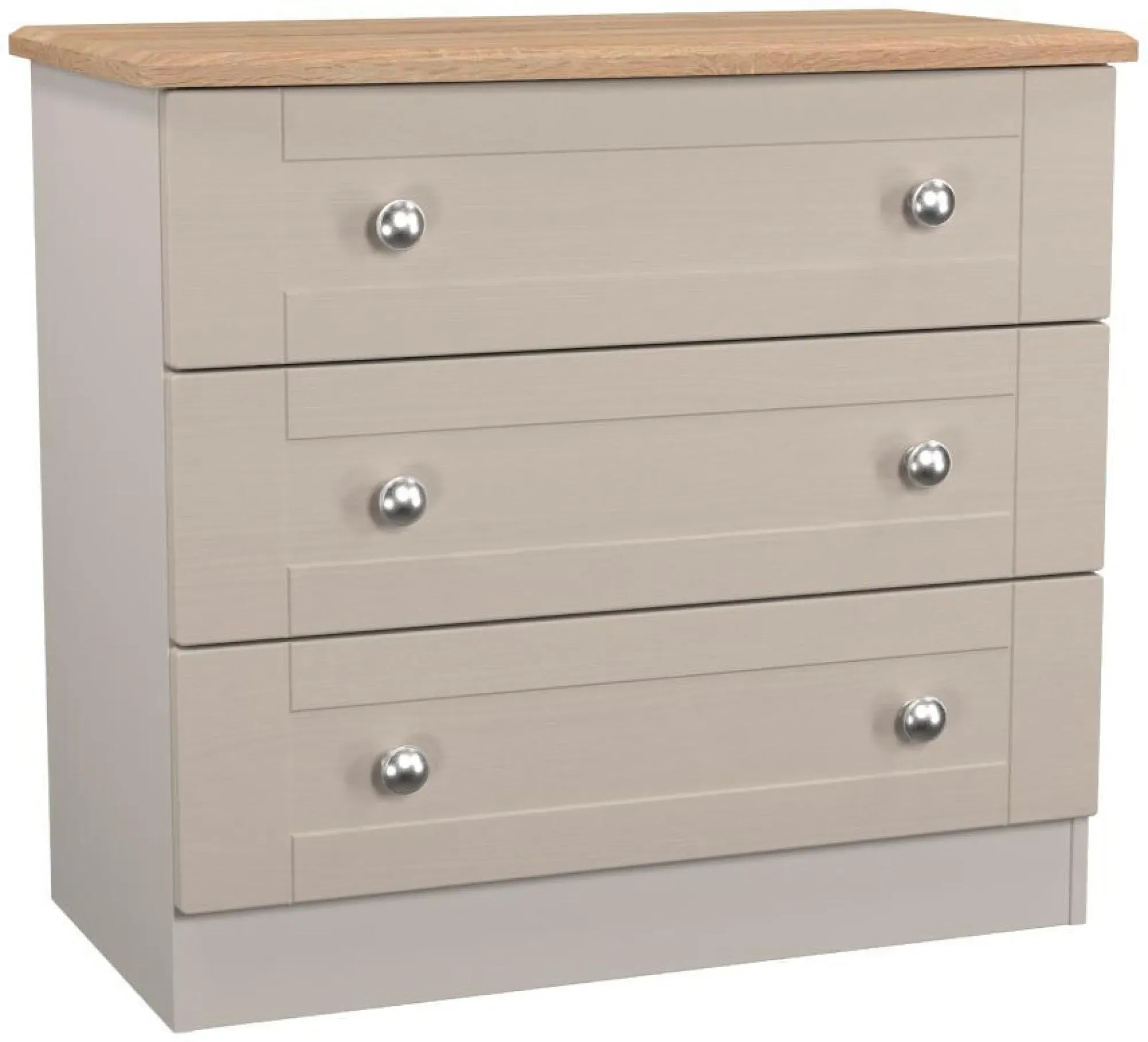 Sussex 3 Drawer Small Chest - Cashmere, Oak