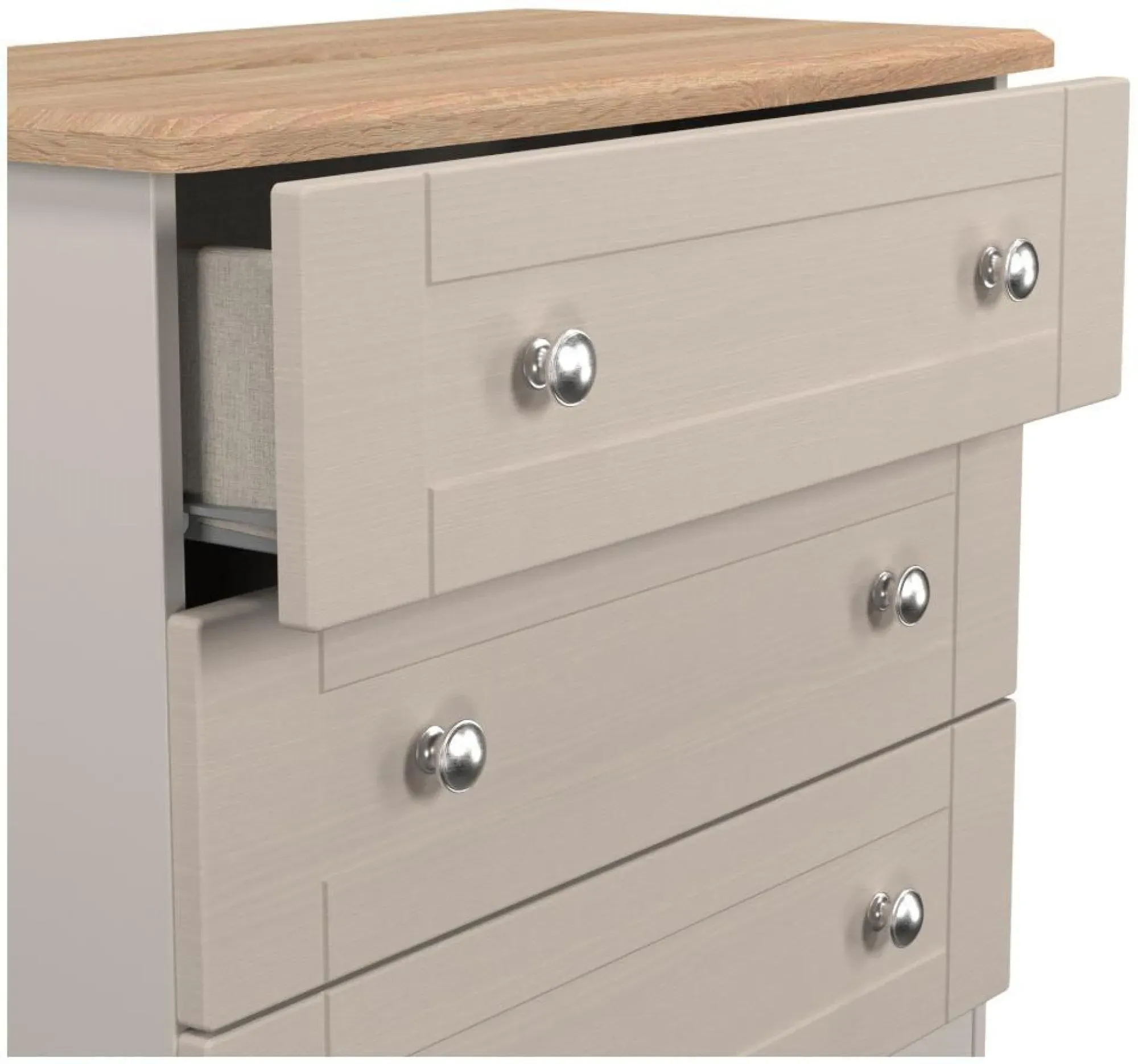 Sussex 3 Drawer Small Chest - Cashmere, Oak