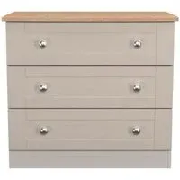 Sussex 3 Drawer Small Chest - Cashmere, Oak