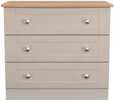 Sussex 3 Drawer Small Chest - Cashmere, Oak