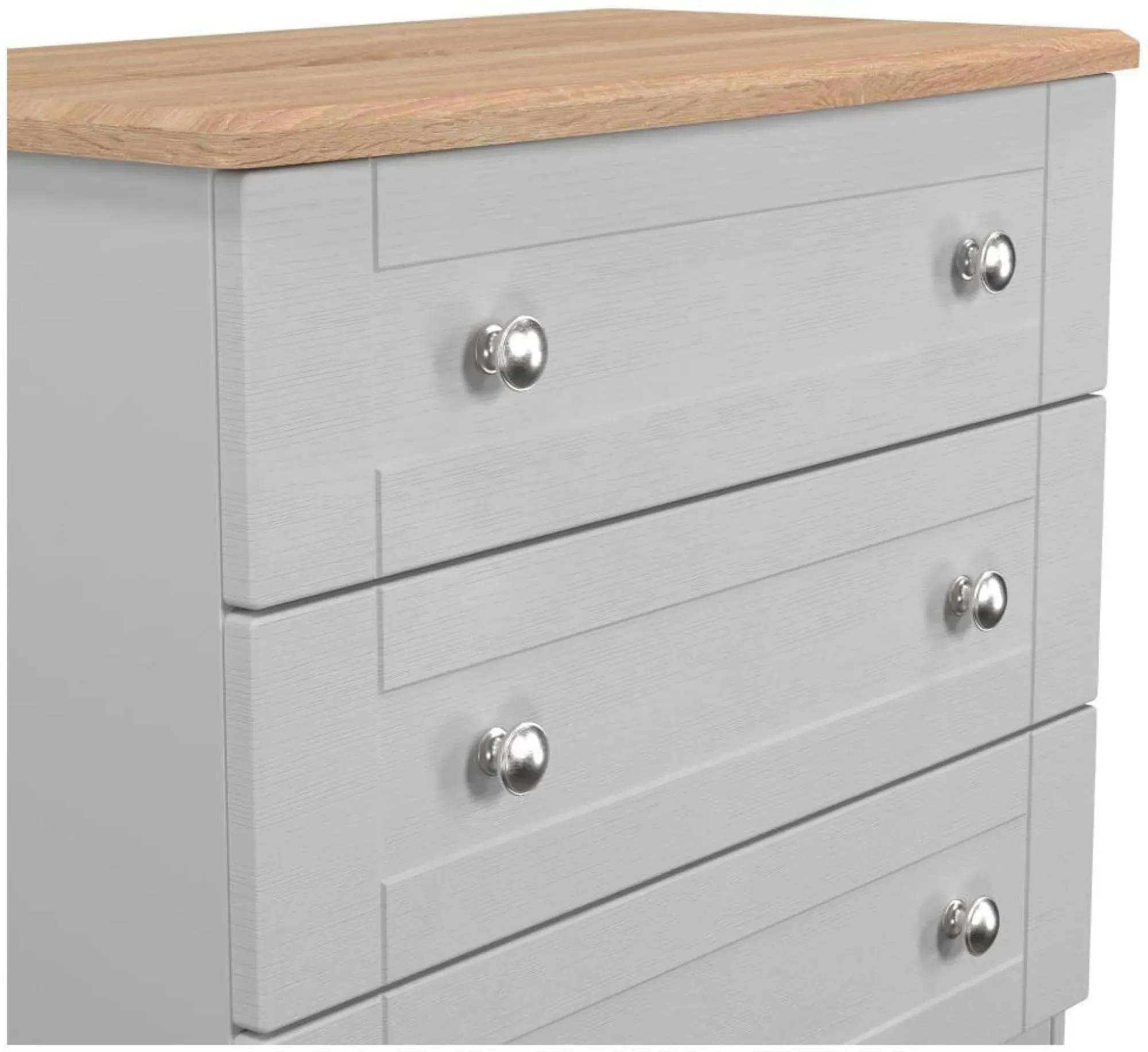 Sussex 3 Drawer Small Chest - Grey, Oak