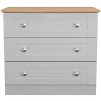 Sussex 3 Drawer Small Chest - Grey, Oak