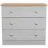 Sussex 3 Drawer Small Chest - Grey, Oak