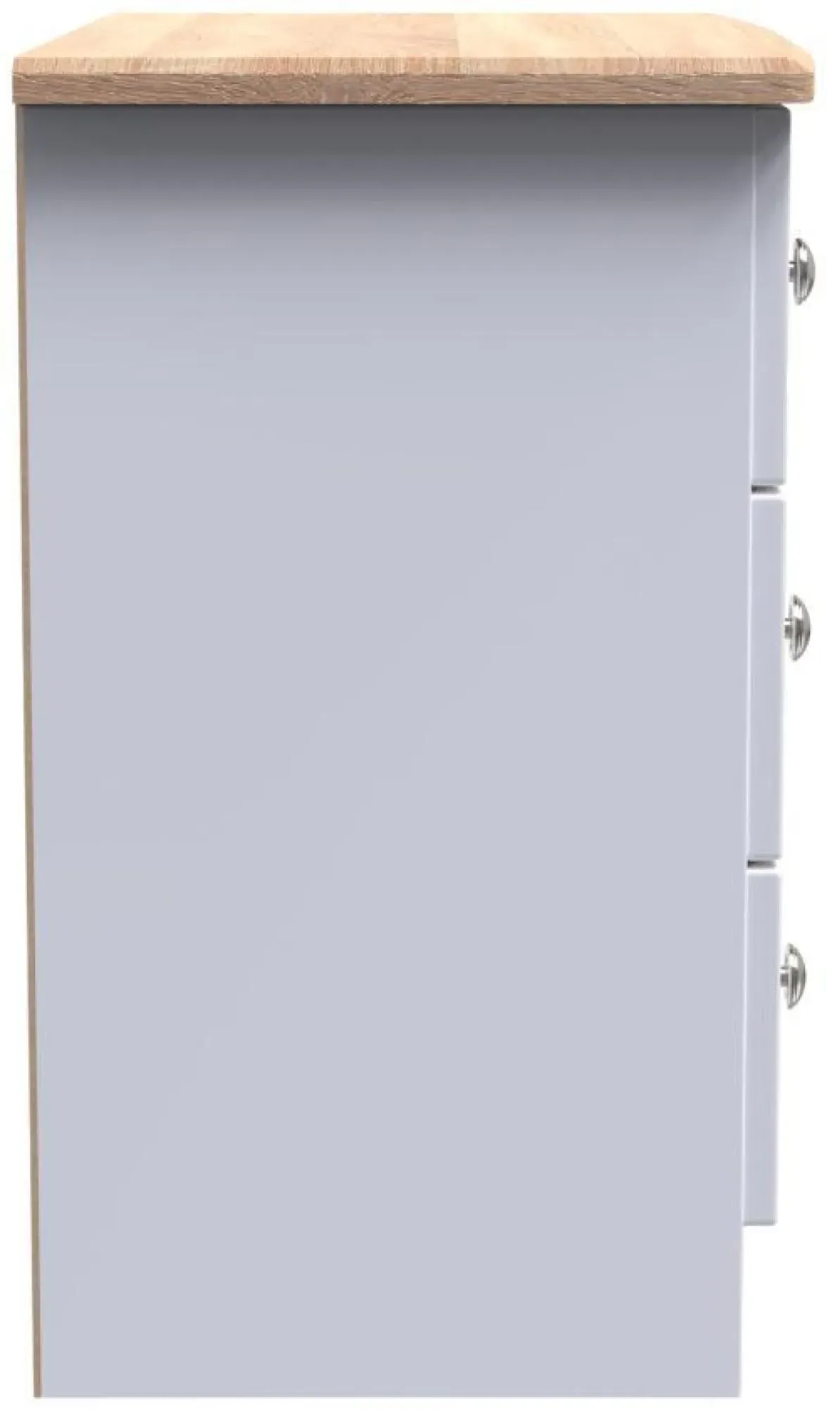 Sussex 3 Drawer Small Chest - White, Oak Effect