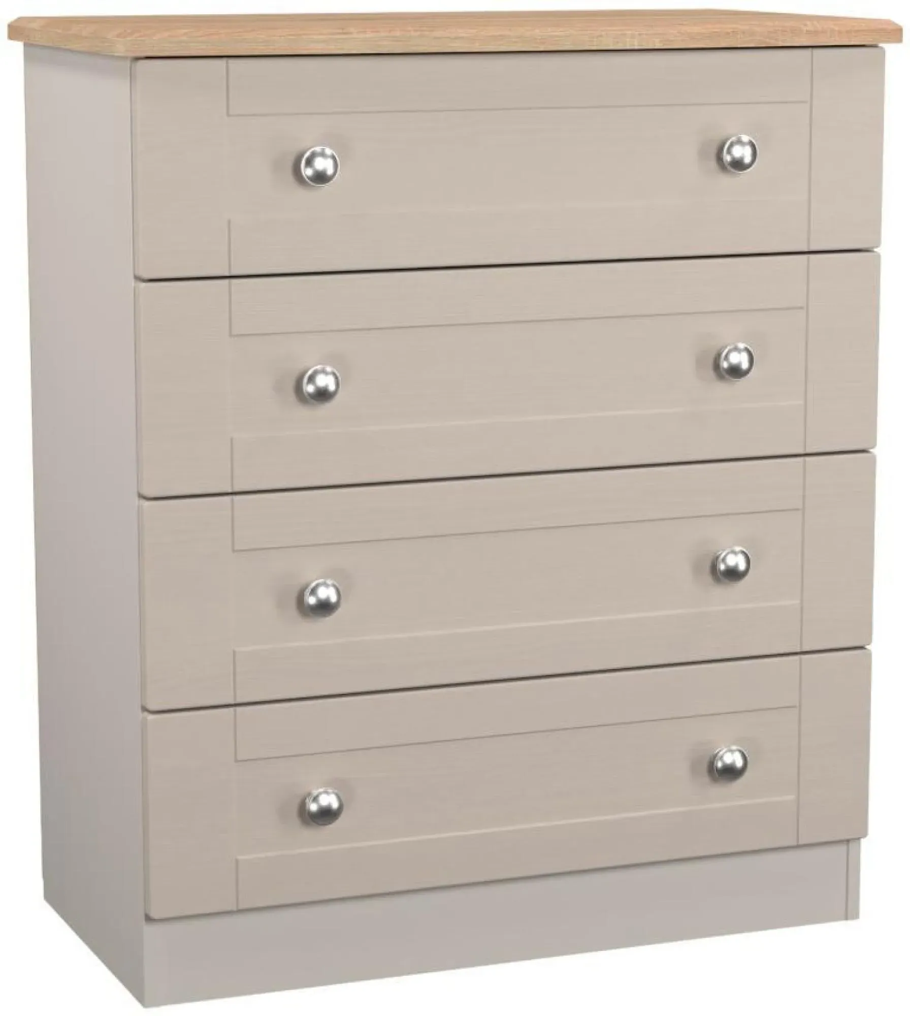 Sussex 4 Drawer Chest - Cashmere, Oak