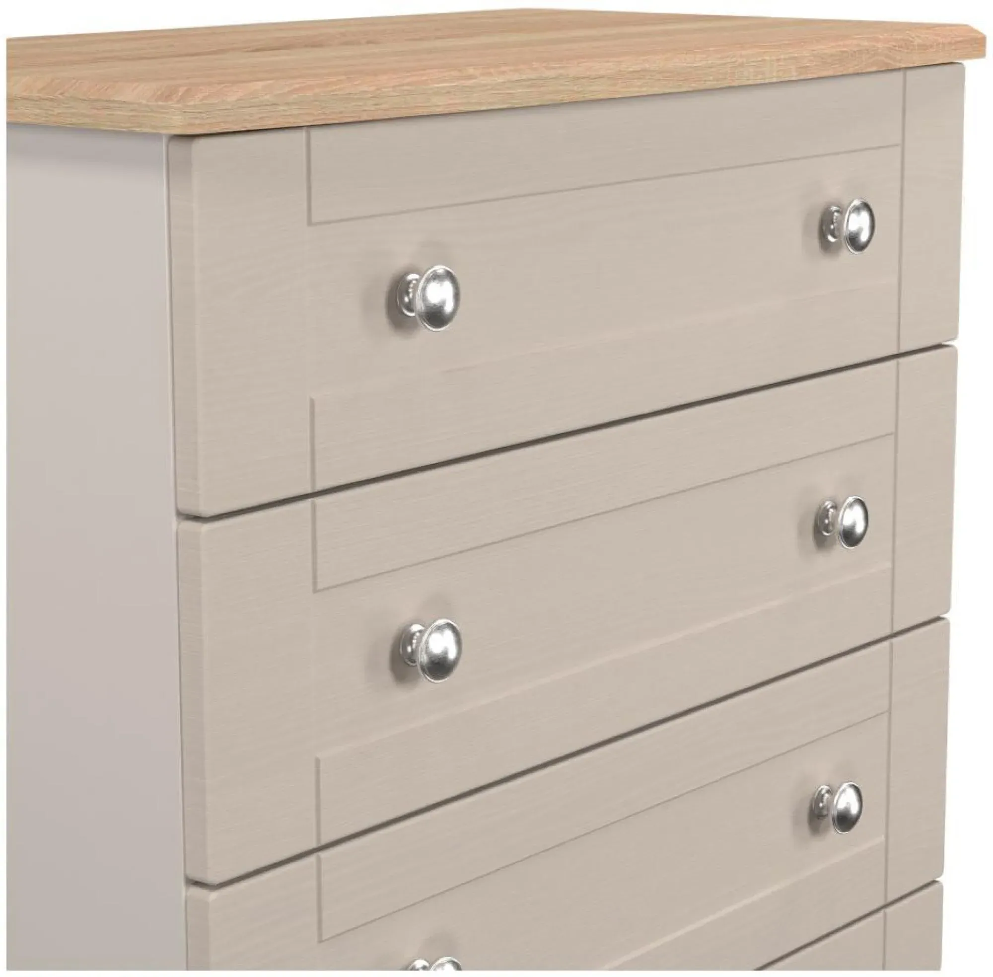 Sussex 4 Drawer Chest - Cashmere, Oak
