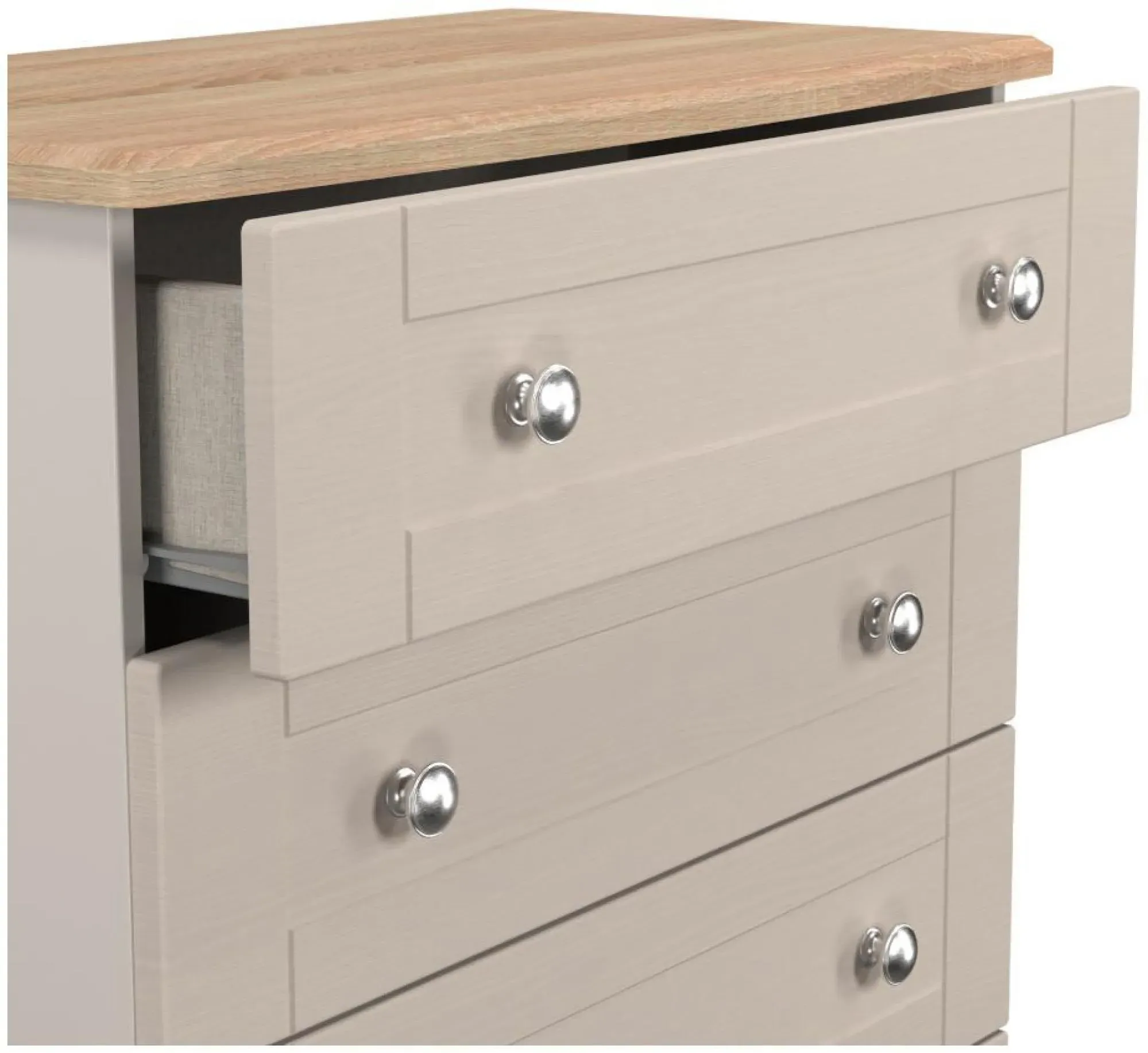 Sussex 4 Drawer Chest - Cashmere, Oak