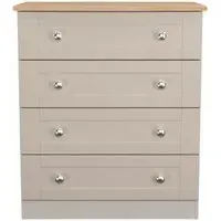 Sussex 4 Drawer Chest - Cashmere, Oak