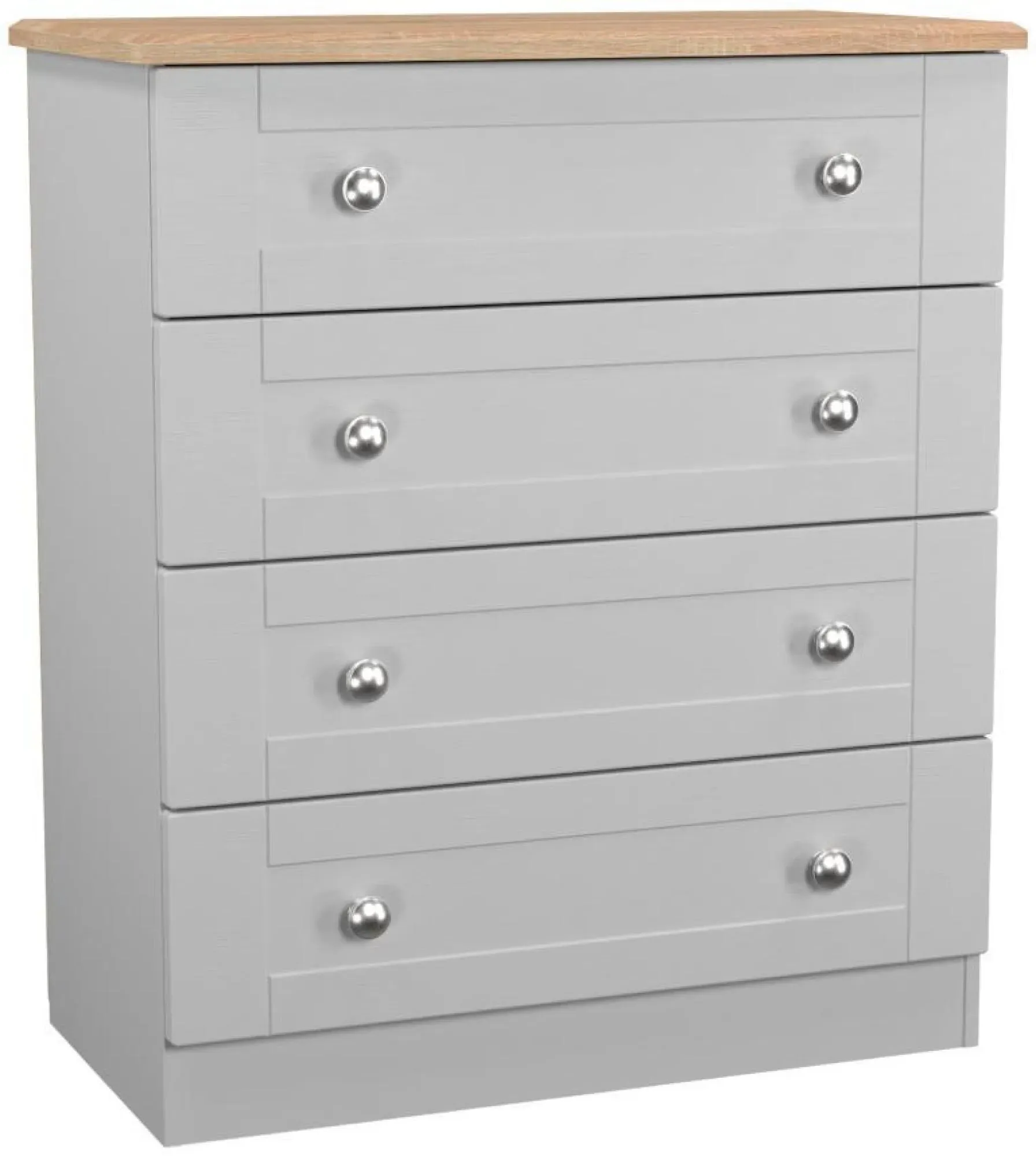Sussex 4 Drawer Chest - Grey, Oak