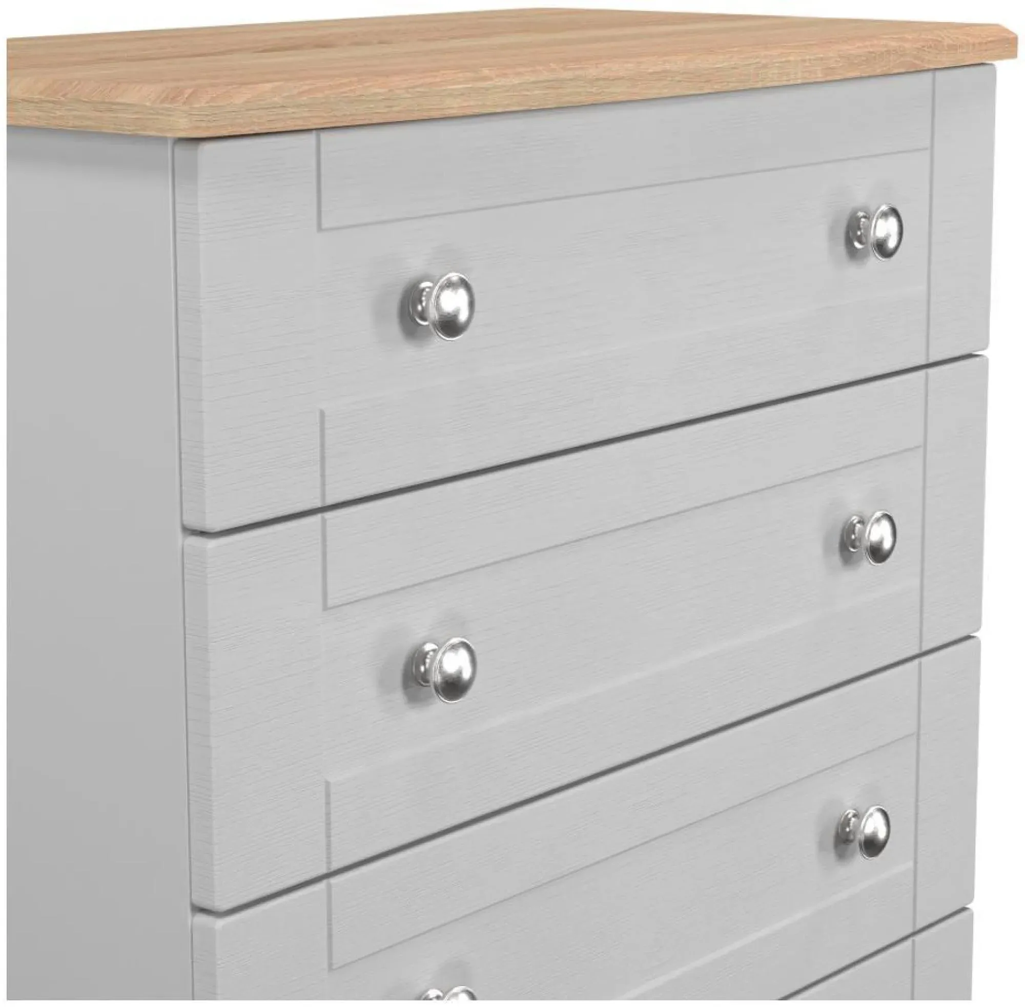 Sussex 4 Drawer Chest - Grey, Oak