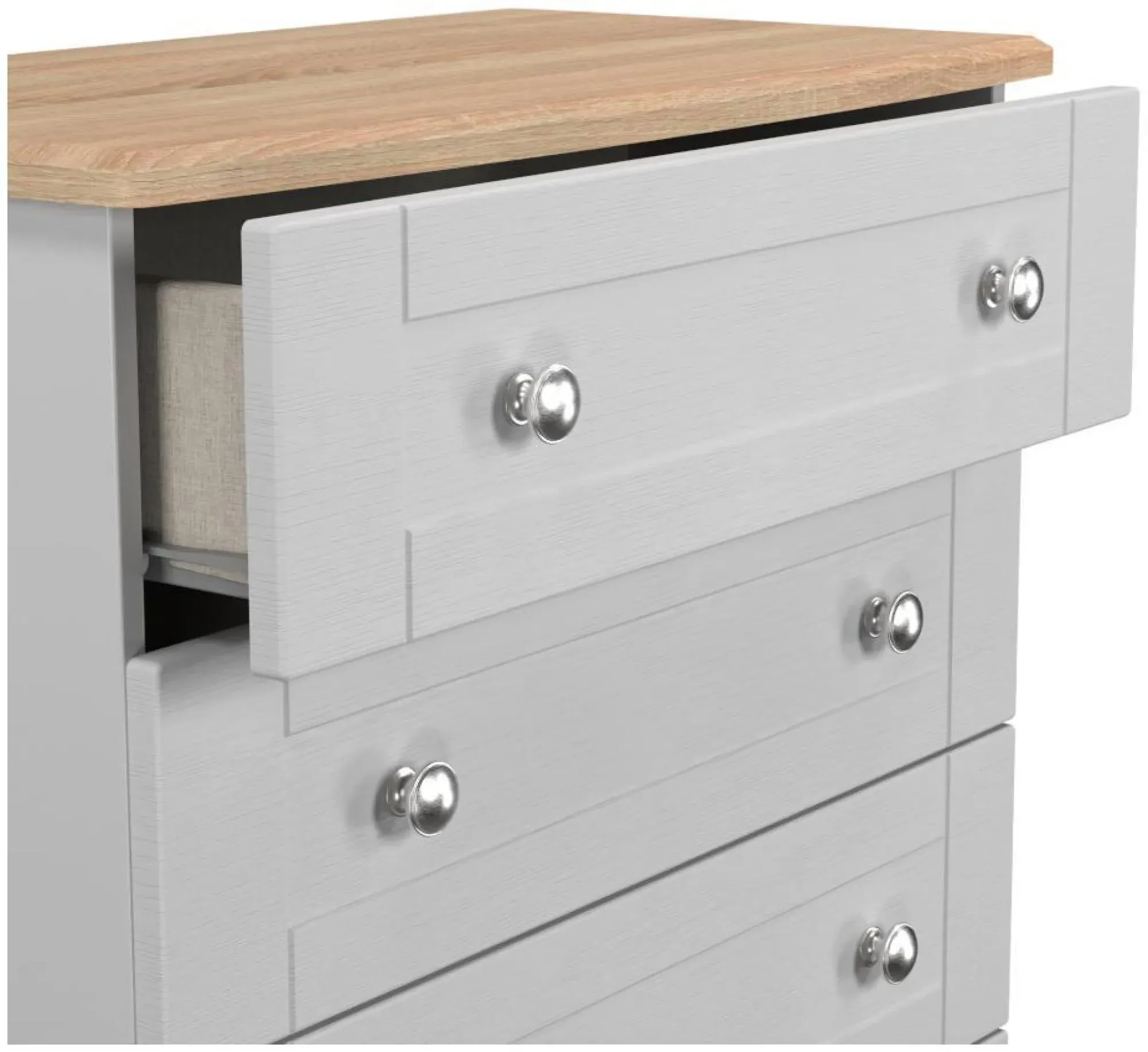 Sussex 4 Drawer Chest - Grey, Oak