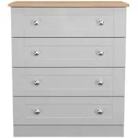 Sussex 4 Drawer Chest - Grey, Oak