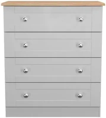 Sussex 4 Drawer Chest - Grey, Oak