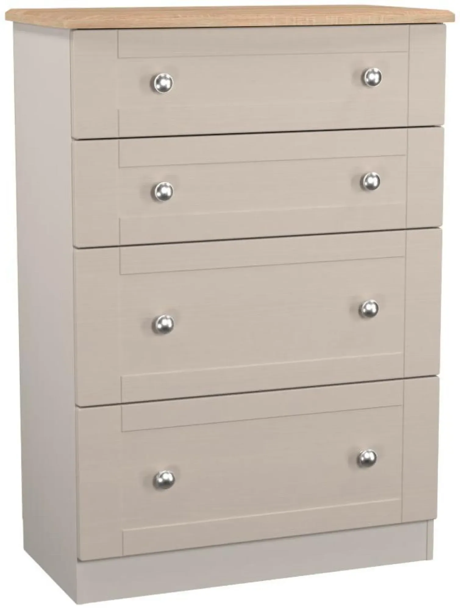Sussex 4 Drawer Deep Chest - Cashmere, Oak
