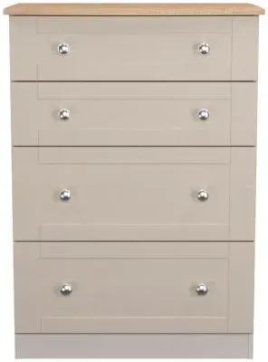 Sussex 4 Drawer Deep Chest - Cashmere, Oak