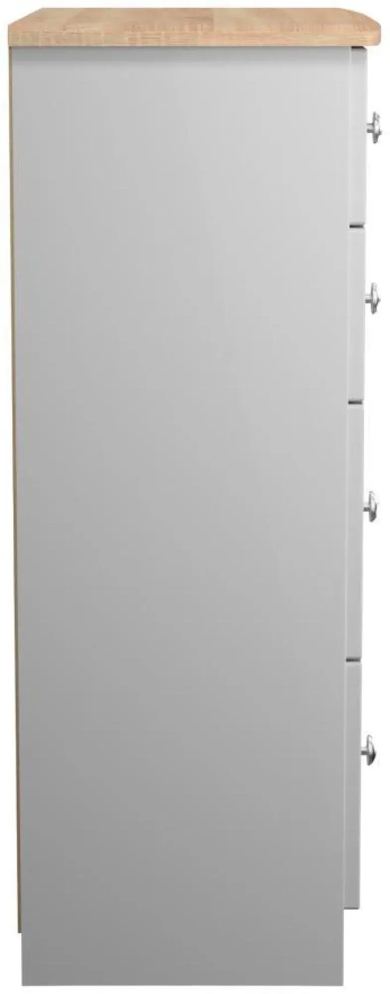 Sussex 4 Drawer Deep Chest - Grey, Oak